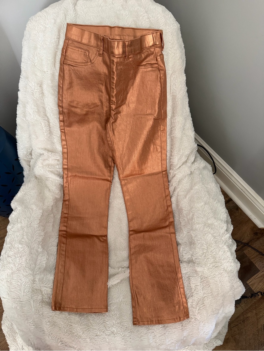 Anna & Ava Copper Metallic Flare Jeans